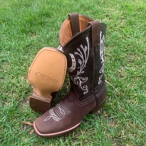 WOMEN'S WESTERN RODEO COWGIRL BOOTS GENUINE LEATHER HORSE SHOE BOTA DAMA 388 - Picture 3 of 11